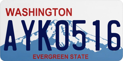 WA license plate AYK0516