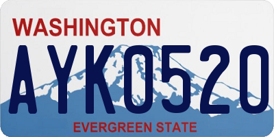 WA license plate AYK0520