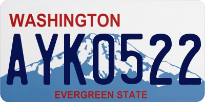 WA license plate AYK0522