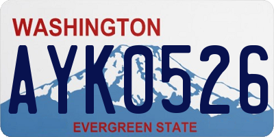 WA license plate AYK0526