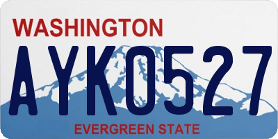 WA license plate AYK0527