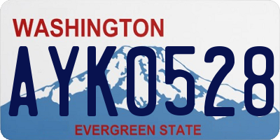 WA license plate AYK0528