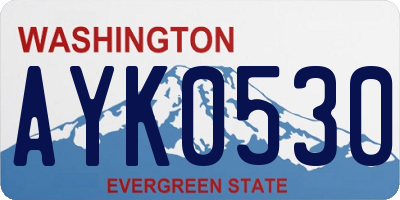 WA license plate AYK0530