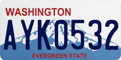 WA license plate AYK0532
