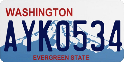 WA license plate AYK0534