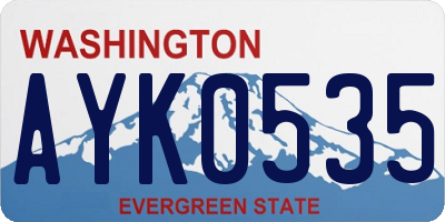 WA license plate AYK0535
