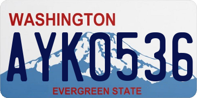 WA license plate AYK0536