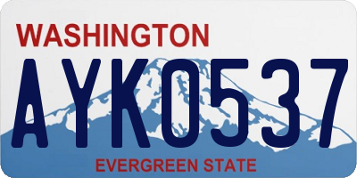 WA license plate AYK0537