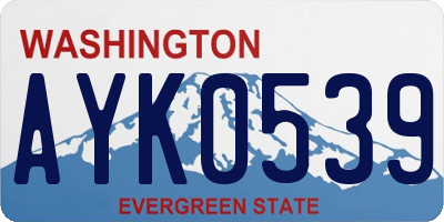 WA license plate AYK0539