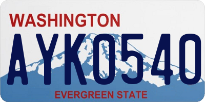 WA license plate AYK0540