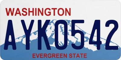 WA license plate AYK0542
