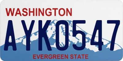 WA license plate AYK0547