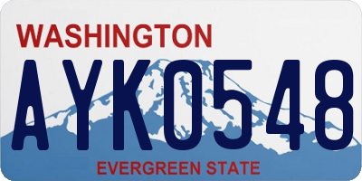 WA license plate AYK0548