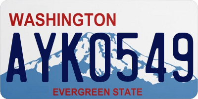 WA license plate AYK0549