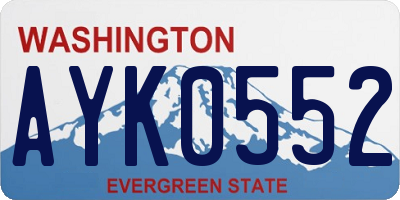 WA license plate AYK0552