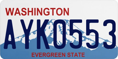 WA license plate AYK0553