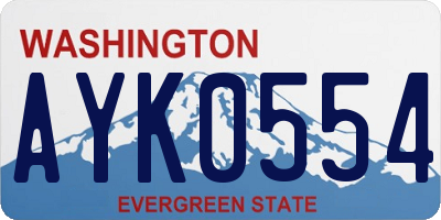 WA license plate AYK0554