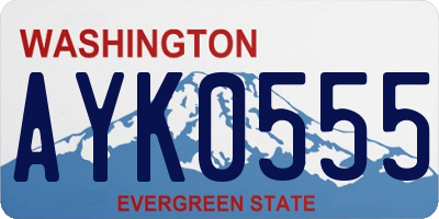 WA license plate AYK0555