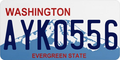 WA license plate AYK0556