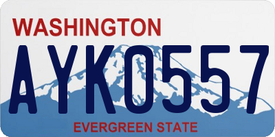 WA license plate AYK0557
