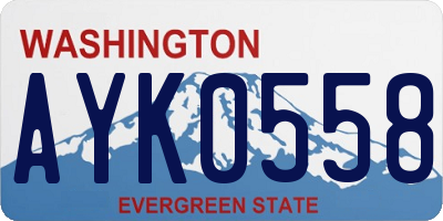 WA license plate AYK0558