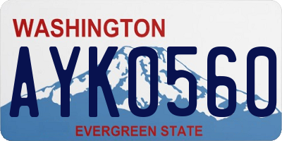 WA license plate AYK0560