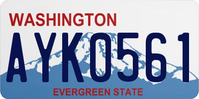 WA license plate AYK0561