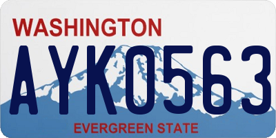 WA license plate AYK0563