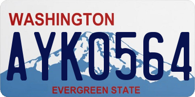 WA license plate AYK0564