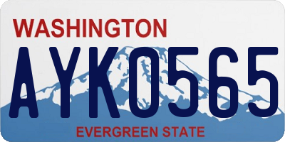 WA license plate AYK0565