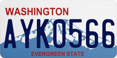 WA license plate AYK0566