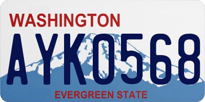 WA license plate AYK0568