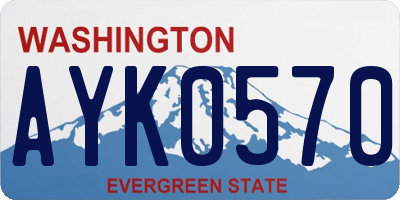 WA license plate AYK0570