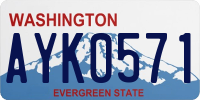 WA license plate AYK0571
