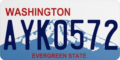WA license plate AYK0572