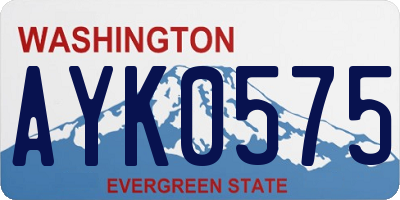 WA license plate AYK0575
