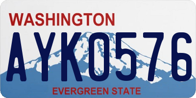 WA license plate AYK0576