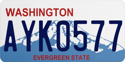 WA license plate AYK0577