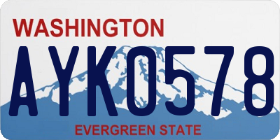 WA license plate AYK0578
