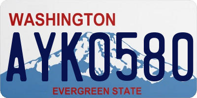 WA license plate AYK0580