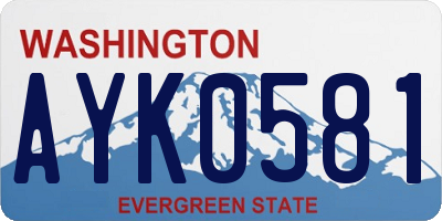 WA license plate AYK0581