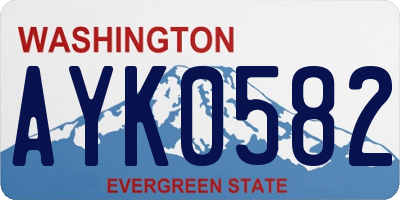 WA license plate AYK0582