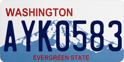 WA license plate AYK0583