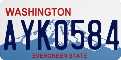 WA license plate AYK0584