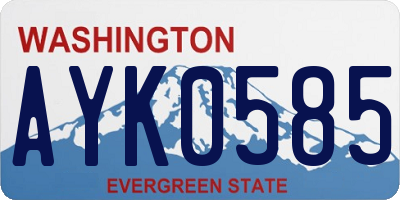 WA license plate AYK0585