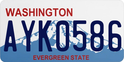 WA license plate AYK0586