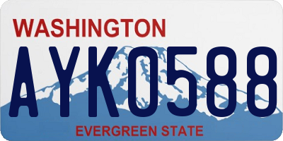 WA license plate AYK0588