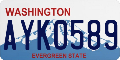 WA license plate AYK0589
