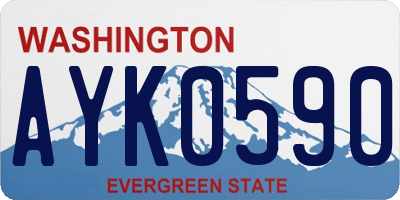 WA license plate AYK0590