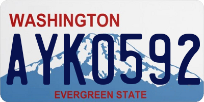 WA license plate AYK0592